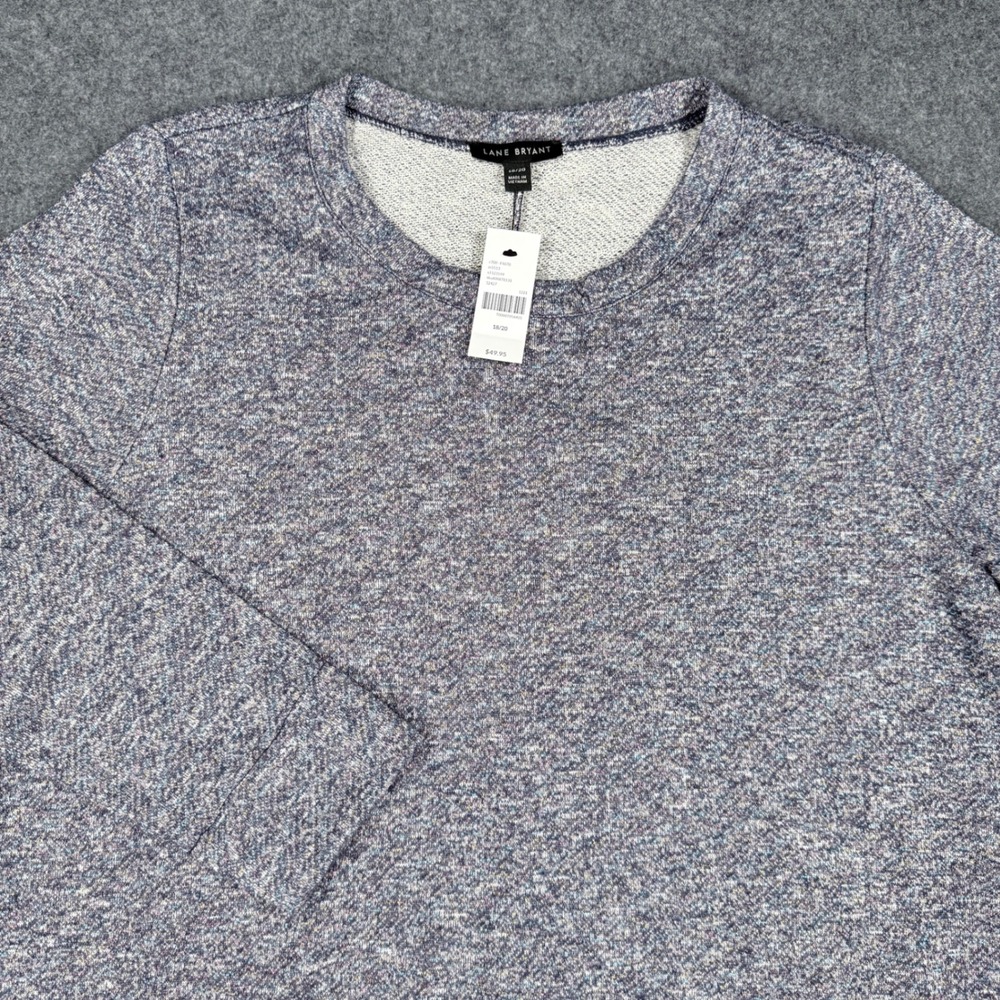 Lane Bryant Womens Plus Size 18/20 Blue Marled French Terry Sweatshirt NWT